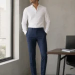 Midnight Navy Men’s Formal Trouser | Stylish Slim Fit Pants
