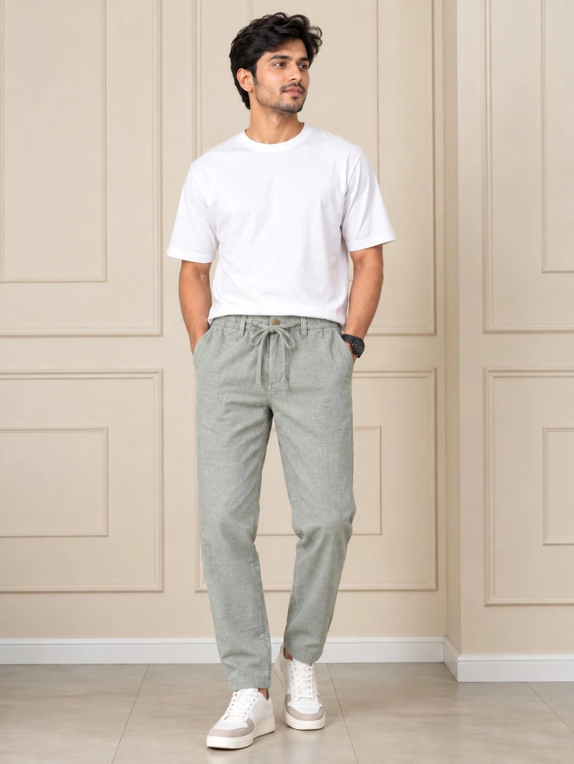 2026/09/1000451062.jpg Mist Grey Relaxed Comfort Trousers - Image 1